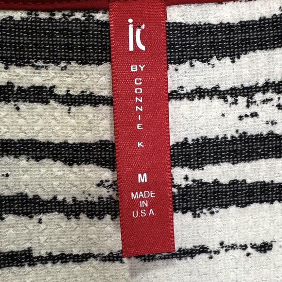 IC Collection by Connie K Jacket Womens Medium Black White Abstract Made USA - Picture 3 of 7